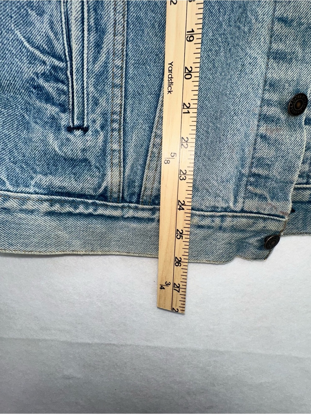 Vintage Reworked Levi's Denim Jacket Hand Painted Desert Steer Skull Mens Large - Picture 16 of 16